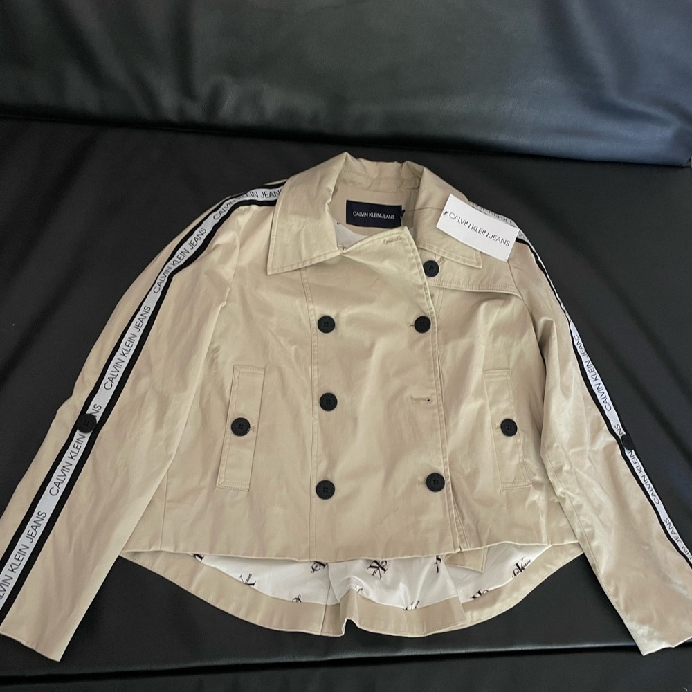 Calvin Klein Women's Tan Trench/Blazer Jacket NWT
